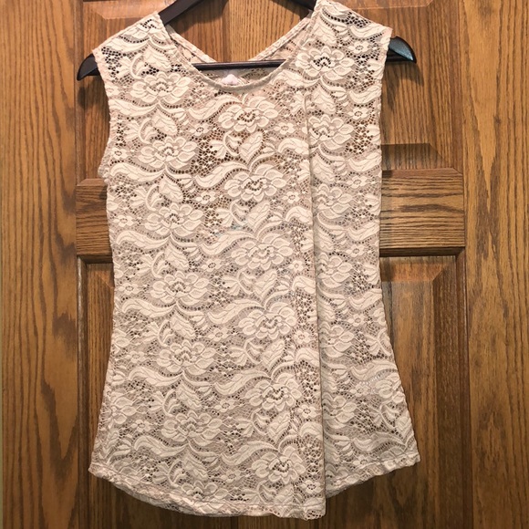 MAURICES NWOT BLUSH PINK LACE SLEEVELESS TOP - Picture 4 of 16